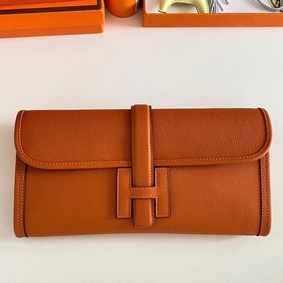 Hermes Jige Elan 29 Clutch Bag In Orange Epsom Leather HMSXS726C1L