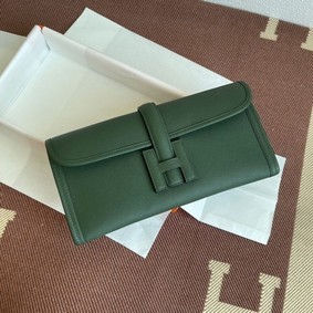 Hermes Original Espom Leather Clutch 37088 blackish green HMSTSI522MW
