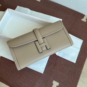Hermes Original jige swift Leather Clutch 37088 light gray 1:1 Replica HMS3Q4X1O3W