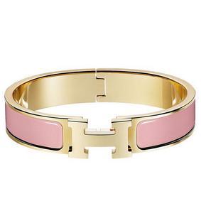 Hermes Pink Enamel Clic H PM Bracelet Replica HMS3OQZ6HOW