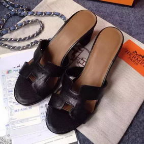 Hermes Sandals Togo Leather HO0471 Black 1:1 Replica HMS0W26SY6E