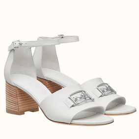 Best Quality Hermes Viaggio 60MM Sandals In White Leather HMS28598W1Z