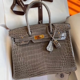 Replica Hermes Birkin 30 Handmade Bag In Taupe Crocodile Niloticus Shiny HMSU7I2JWXO