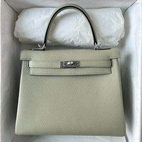 Hermes Kelly Retourne 25 Handmade Bag In Sauge Clemence Leather Replica HMS0JYE4CJC