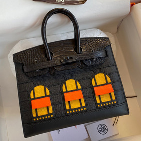 Hermes So Black Midnight Faubourg Birkin 20 Sellier Limited Edition Bag HMSN1NDI763