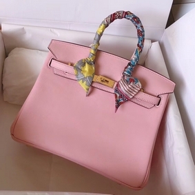 Imitation Hermes Birkin 25 Handmade Bag In Pink Swift Leather HMSZ04PL91Q