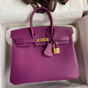 Hermes Birkin 25 Retourne Handmade Bag In Anemone Swift Calfskin 1:1 Replica HMSXP0E5G62