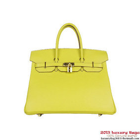 New Hermes Birkin 35CM Tote Bag Lemon Clemence Leather H6089 Gold HMS2W2XZPWF