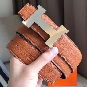 Fake Hermes Constance Belt Buckle & Brown Clemence 38 MM Strap HMS869H70I4