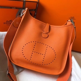 Knockoff Hermes Evelyne III 29 PM Bag In Orange Clemence Leather HMS4JP4M8ZB