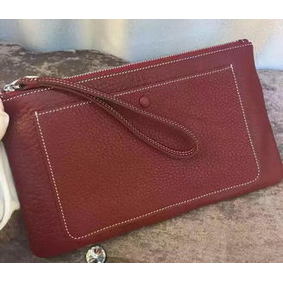 Hermes Grainy Leather Clutch H88016 Burgundy Replica HMSR130G08M