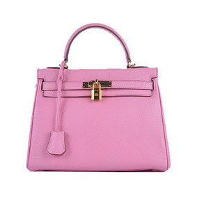 Replica Hermes Kelly 28cm Shoulder Bags Sakura Grainy Leather Gold HMSDA6911XP