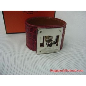 2009 Hermes Red Crocodile Silver Bangle 1171 1:1 Replica HMSFI5MK68O