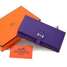 Hermes Bearn Japonaise Bi-Fold Wallet Original Leather A208 Violet 1:1 Replica HMS3M1404WD