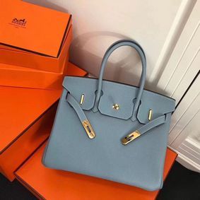 Copy Hermes Birkin 25CM Tote Bag Original Leather H25T Blue HMSV314U126