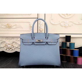 Hermes Birkin 35CM 30CM Tote Bag Original Leather HB35O Light Blue Replica HMSN5J1Y32B