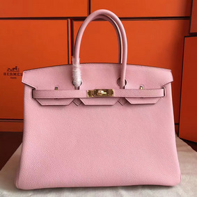 First-class Quality Hermes Birkin 40 Handmade Bag In Pink Clemence Leather HMSKF693RTK
