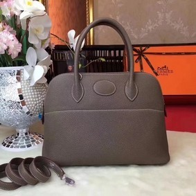 Hermes Bolide Original Leather Tote Bag B1007 Grey Replica HMS875L1414
