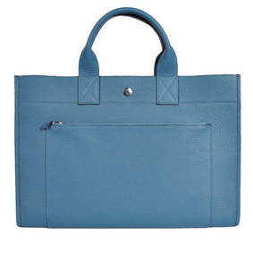 Top Replica Hermes Briefcase 40CM Bag Clemence Leather Blue HMSSJ31M1B1