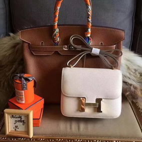 Cheap Hermes Constance Bag Original Leather H027 Offwhite HMS7A5MS8UL
