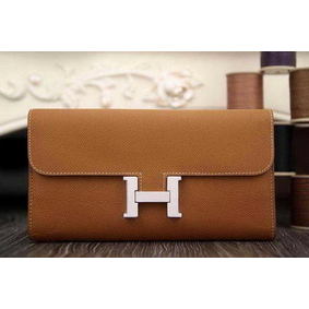 Hermes Constance Long Wallets Original Leather HA909 Wheat Replica HMS32GN60SO