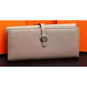 Hermes Dogon Original Leather Wallet H509 Grey 1:1 Replica HMSU7H9S7Q2