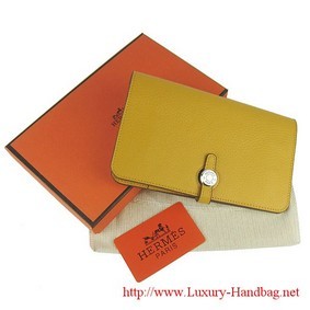 First-class Quality Hermes Dogon Wallet Travel Case H001 Yellow HMSTPLI489P