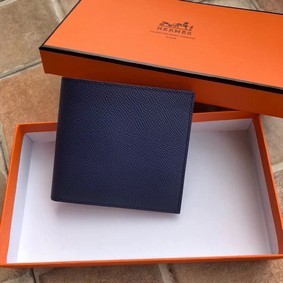 Hermes espom leather Wallet H2296 blue Top Replica HMSO1KHVECC