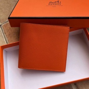 Imitation Hermes espom leather Wallet H2296 orange HMS63ZAKWI5