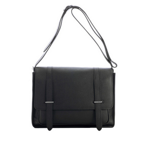 Top Replica Hermes Etriviere Messenger Bag Grainy Leather H1069 Black HMS6FLJ0685