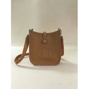 Fake Hermes Evelyne original togo leather mini Shoulder Bag H15698 brown HMSE2YF4TDJ