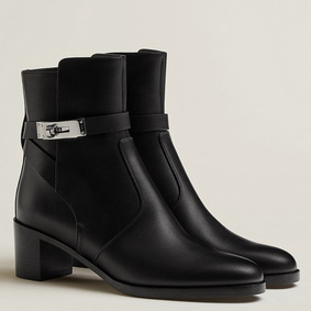 Hermes Frenchie 50mm Ankle Boots In Black Calfskin 1:1 Replica HMSJJQZ543J