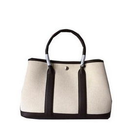 1:1 Replica Hermes Garden Party 30CM Bag Canvas Leather H11S Brown HMSI6XIDT96