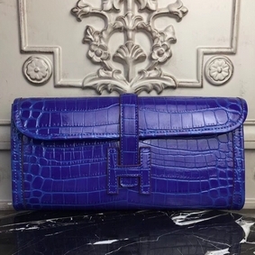 Hermes Jige Elan 29 Clutch In Blue Electric Crocodile Leather HMS9C9FO1R4
