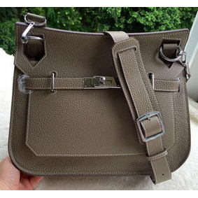 Hermes Jypsiere 31CM Shoulder Bag Calfskin Leather H0880 Grey Replica HMS30W3D55P