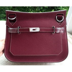 Hermes Jypsiere 31CM Shoulder Bag Calfskin Leather H0880 Wine Top Replica HMSCCXIB1Z7