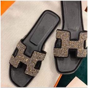 Hermes lady leather Slipper HO839HMJ Top Replica HMS14YDB3F2