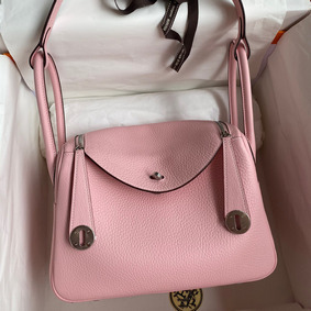 AAA Hermes Lindy 26 Handmade Bag In Rose Sakura Clemence Leather HMS8630DD2S