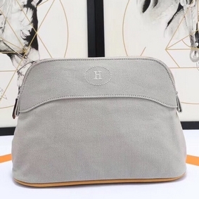 Hermes Medium Bolide Travel Case In Grey Cotton 1:1 Replica HMS65TO1YNC