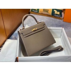 Hermes Original Epsom Leather KEL2578 grey Top Replica HMSB066G4OB