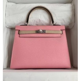 Hermes Original Epsom Leather KEL2578 pink&light grey HMS998H89SW