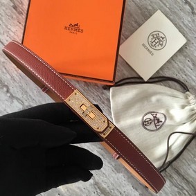 Imitation Hermes original epsom leather Kelly belt H069853 fuchsia HMSH867MS42