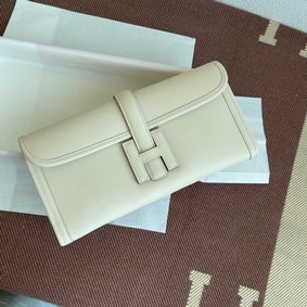 Hermes Original Espom Leather Clutch 37088 cream Replica HMSU4YF41MP