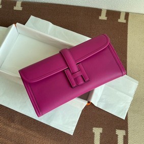 Best Quality Hermes Original jige swift Leather Clutch 37088 rose HMS5N75V43W