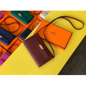 First-class Quality Hermes Original kelly espom leather to go woc Bag H4087 Burgundy HMSV1ADXG5G