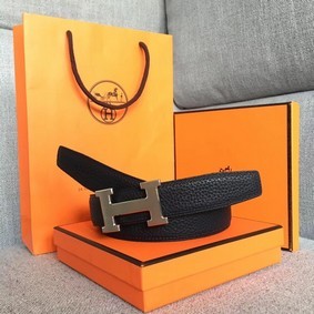Hermes original togo 2 belt buckle & Reversible leather strap 32 mm H06454 black 1:1 Replica HMSS0EWFC54