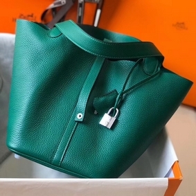 Hermes Picotin Lock 22 Bag In Vert Vertigo Clemence Leather Top Replica HMS47GLPCNZ