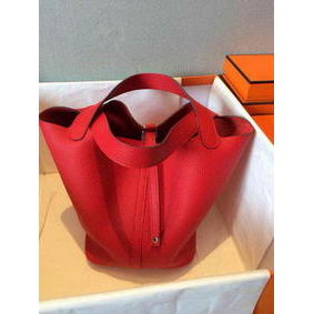 Hermes Picotin Lock 22cm Bags Litchi Leather HPT22 Red 1:1 Replica HMSV1D3PII8