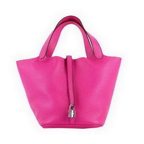 Hermes Picotin Lock MM Bags Clemence Leather H8616 Rose HMSB2V8I107