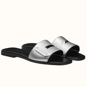 Hermes View Sandals In Silver Epsom Leather 1:1 Replica HMS8FULQP13